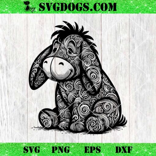 Eeyore Donkey Mandala SVG, Winnie The Pooh SVG PNG EPS DXF