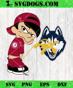 Funny Boy Alabama Crimson Tide Piss On Uconn Huskies SVG