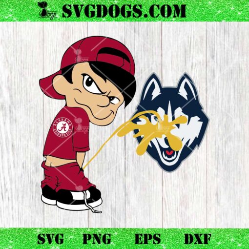 Funny Boy Alabama Crimson Tide Piss On Uconn Huskies SVG