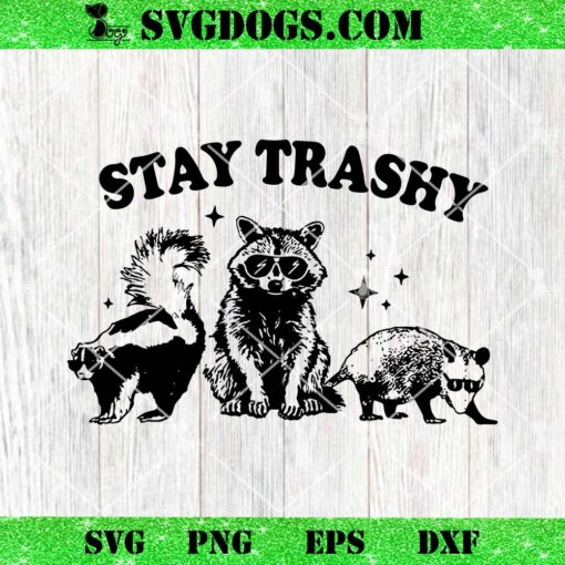 Funny Raccoon Stay Trashy SVG PNG, Opossum SVG PNG EPS DXF