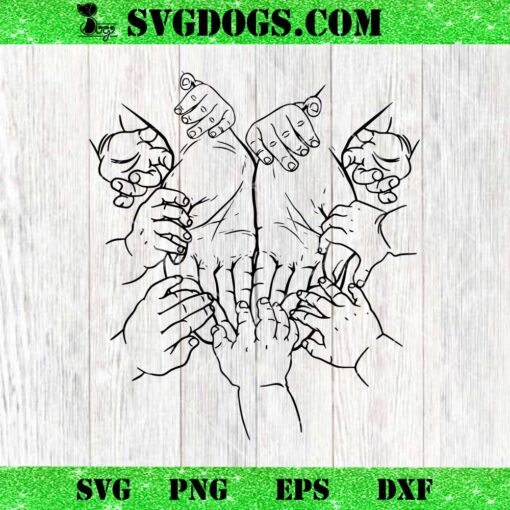 Hands Mom Grandma And Childs SVG, Mom Holding 14 Children Hands SVG PNG DXF EPS