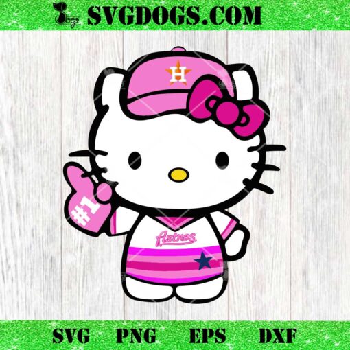 Hello Kitty Houston Astros Pink SVG, Astros Baseball Team SVG