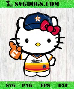 Hello Kitty Houston Astros SVG, Kitty Astros MLB Baseball SVG