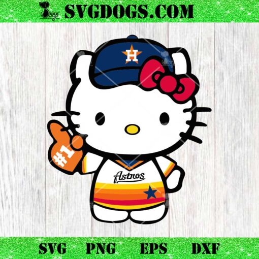 Hello Kitty Houston Astros SVG, Kitty Astros MLB Baseball SVG