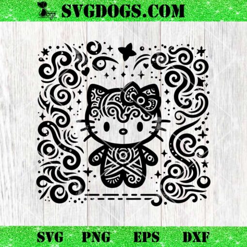 Hello Kitty Mandala SVG, Hello Kitty SVG PNG EPS DXF