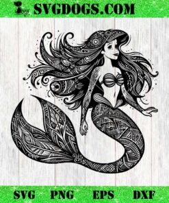 Mermaid SVG, Ariel Mandala SVG PNG EPS DXF