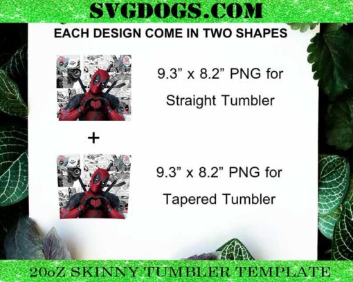 Deadpool 20oz Tumbler Wrap PNG File