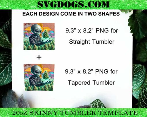 Alien 20oz Tumbler, Dab Weed 20oz Tumbler Wrap PNG File