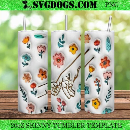 Mom Hand 20oz Tumbler Wrap PNG, Family Baby Hand 20oz Tumbler Wrap PNG