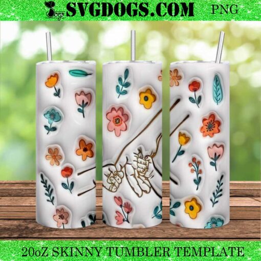 Mother Holding Hands Of 2 Children 20oz Tumbler Wrap PNG, Hands Mom With Two Kids 20oz Tumbler Wrap PNG