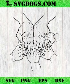 Mother Holding Hands Of 4 Children SVG, Happy Mothers Day Hand Mom And Kids SVG