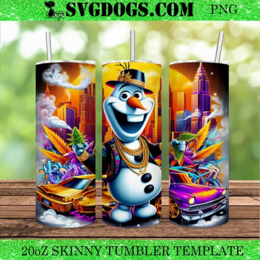 Olaf Frozen Cannabis 20oz Tumbler Wrap PNG File