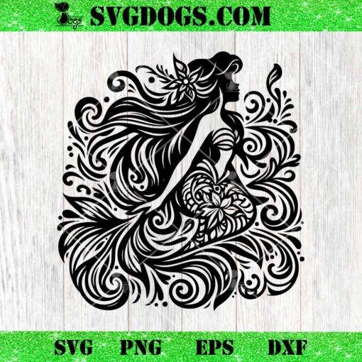 Princess Ariel SVG, Mandala Zentangle SVG PNG DXF EPS