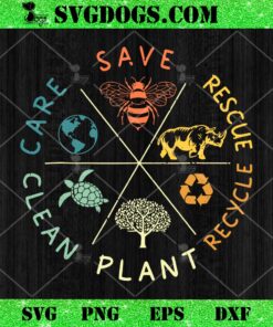 Save Bees Rescue Animals Recycle Plastic Earth Day SVG