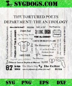 The Tortured Poets Department The Anthology SVG, Taylor Swift So Long London SVG PNG EPS DXF