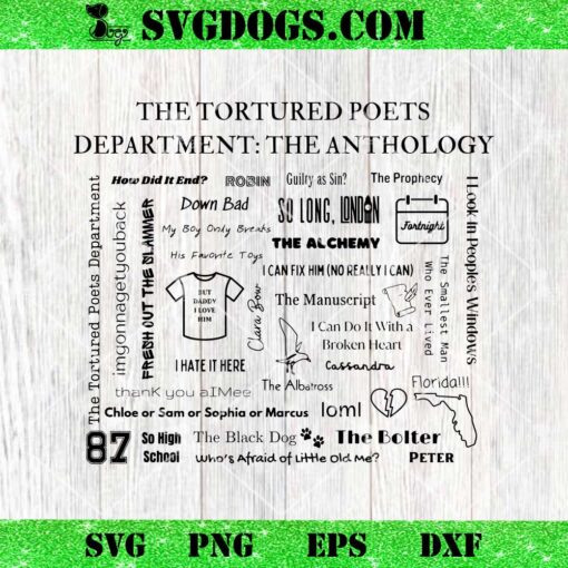 The Tortured Poets Department The Anthology SVG, Taylor Swift So Long London SVG PNG EPS DXF