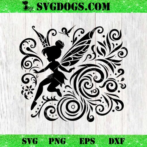 TinkerBell SVG PNG, Disney Mandala Zentangle SVG PNG EPS DXF