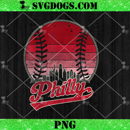 Vintage Distressed Philly Baseball PNG, Philadelphia Phillies PNG