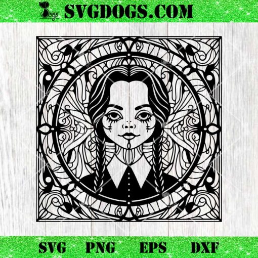Wednesday Mandala SVG, The Addams Family SVG PNG EPS DXF