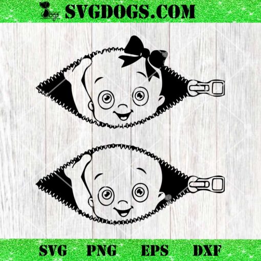 Zipper Baby SVG, Peeking Kids SVG PNG EPS DXF