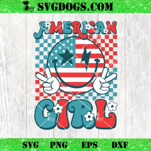 4th of July Smile American Girl SVG, Smile Face 4th July SVG PNG DXF EPS