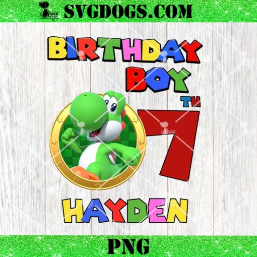 Super Mario Yoshi Birthday Boy 7th PNG