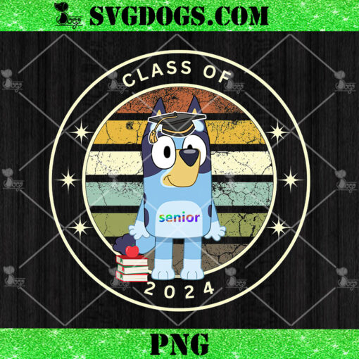 Bluey Class Of 2024 PNG, Bluey Graduation PNG