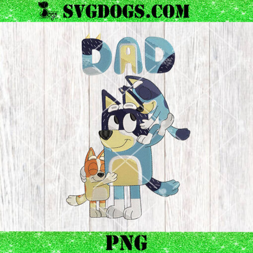 Bluey Dad PNG, Bluey Dad And Children PNG