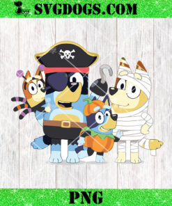 Bluey Family Halloween PNG, Horror Bluey Family PNG