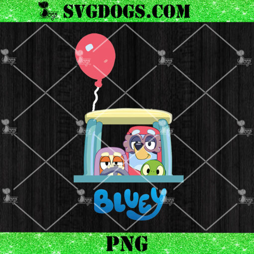 Bluey Family In The Car PNG, Driving Bluey PNG