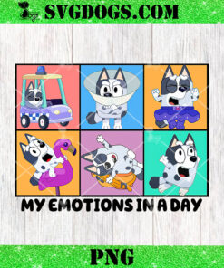 Bluey My Emotions In A Day PNG, Bluey Family PNG