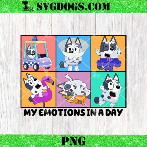 Bluey My Emotions In A Day PNG, Bluey Family PNG