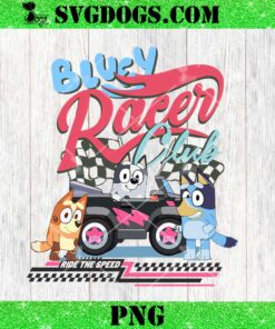 Bluey Racer Club Racing PNG, Bluey Bingo Car PNG