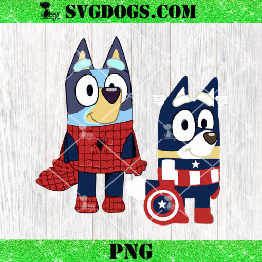 Bluey Superhero PNG, Bluey And Bingo Spider Man PNG