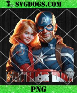Captain America Father Day PNG, Father And Daughter PNG