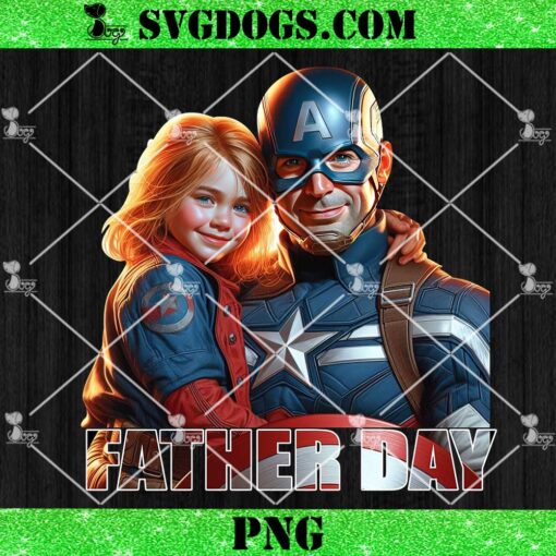 Captain America Father Day PNG, Father And Daughter PNG