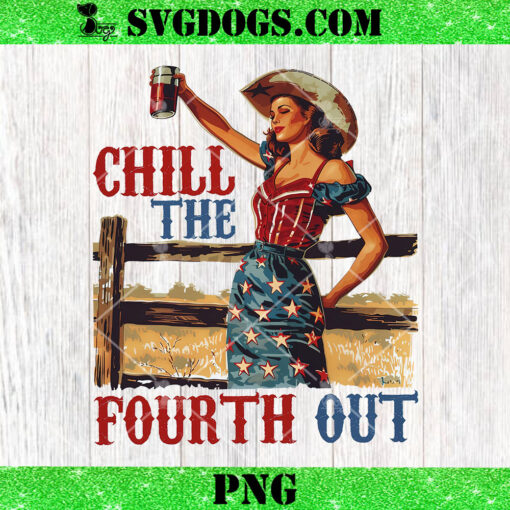 Chill The Fourth Out PNG, Retro 4th Of July PNG