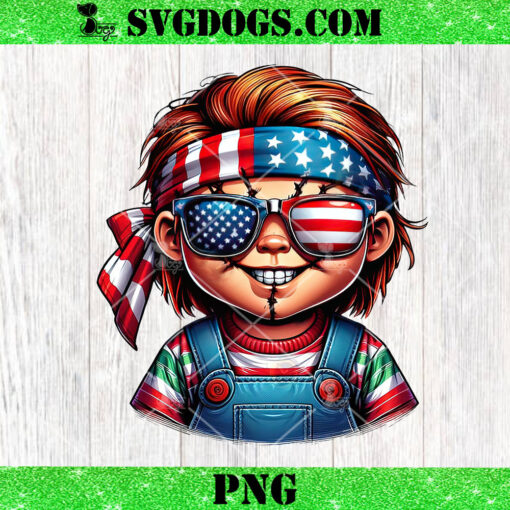 Chucky 4th Of July PNG, Horror USA Flag Patriotic PNG