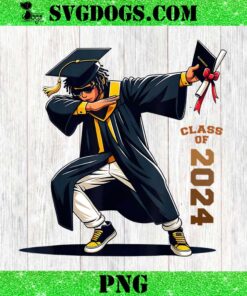 Dabbing African Black Boys Teens Graduation Class Of 2024 PNG, Black History Month PNG