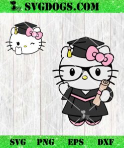 Graduate Hello Kitty SVG, Hello Senior Kitty 2024 SVG, Graduation Season SVG PNG EPS DXF
