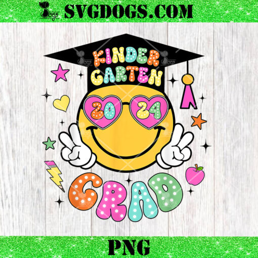 Groovy Kindergarten Grad 2024 PNG, School PNG