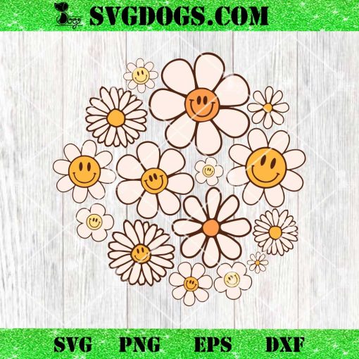 Happy Flowers SVG, Summer Daisies SVG PNG DXF EPS
