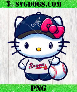 Hello Kitty Atlanta Braves Baseball PNG, Atlanta Braves MLB Sublimation Transfer PNG