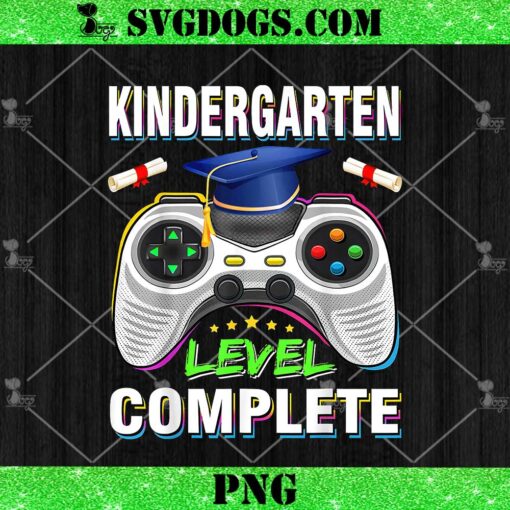 Kindergarten Level Complete Graduation Class 2024 PNG, Boys Gamer PNG