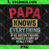 Papa Knows Everything PNG, Funny Father’s Day PNG