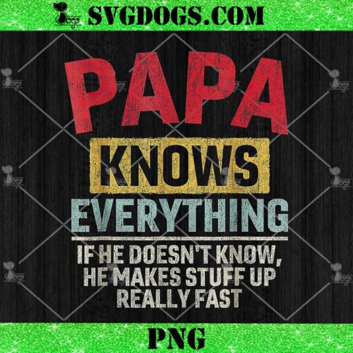 Papa Knows Everything PNG, Funny Father’s Day PNG