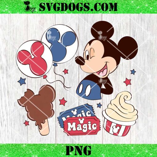 Patriotic Mickey Collage PNG, Mickey Magic PNG, Disney 4th Of July PNG