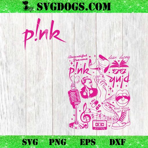 Pink Beautiful Trauma Music Tour 2024 SVG, Canival Pink SVG, Pink Summer SVG PNG DXF EPS