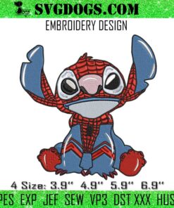 Stitch Spiderman Embroidery, Stitch Superhero Embroidery