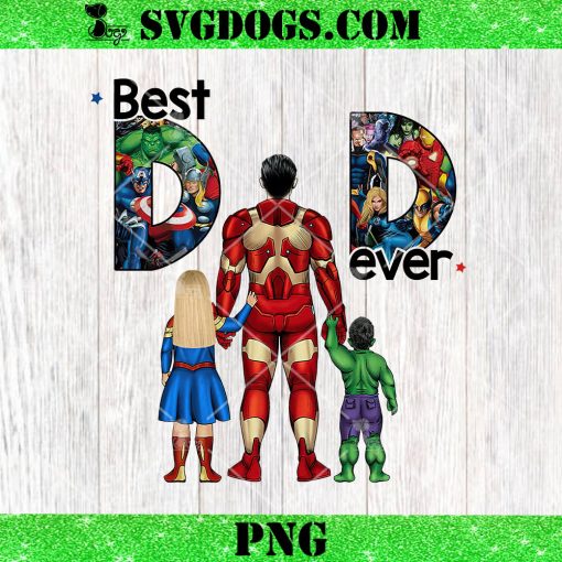 Super Hero Best Dad PNG, Superman Dad Daughter And Son PNG
